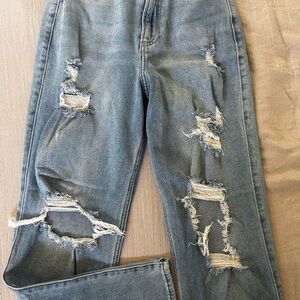 Brand New Hollister Blue Jeans with Distressed Details